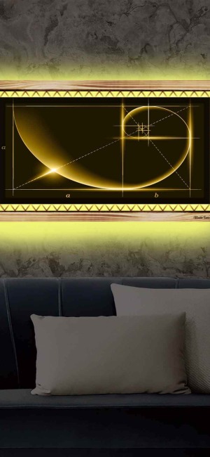 MODERN GOLD ALTIN ORAN RUSTİK LEDLİ TABLO