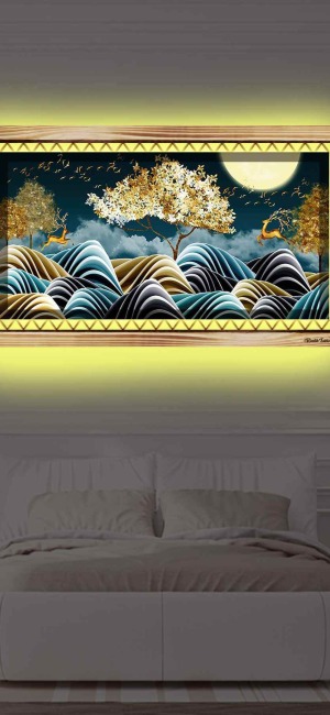 FENOMEN SANATSAL RUSTİK LEDLİ TABLO