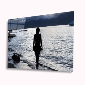 Deniz ve Kadın Cam Tablo 4mm Dayanıklı Temperli Cam