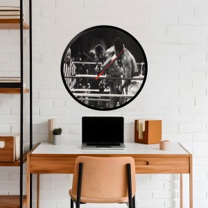 İkonik Spor Fotoğrafları Yuvarlak Kanvas Duvar Saati 274