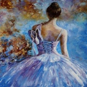  Balerinin Gidişi Sayılarla Boyama Seti  Kasnaklı  40 x 50