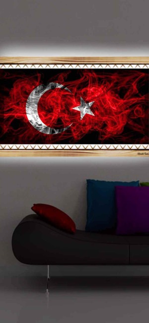 AY YILDIZ RUSTİK LEDLİ TABLO
