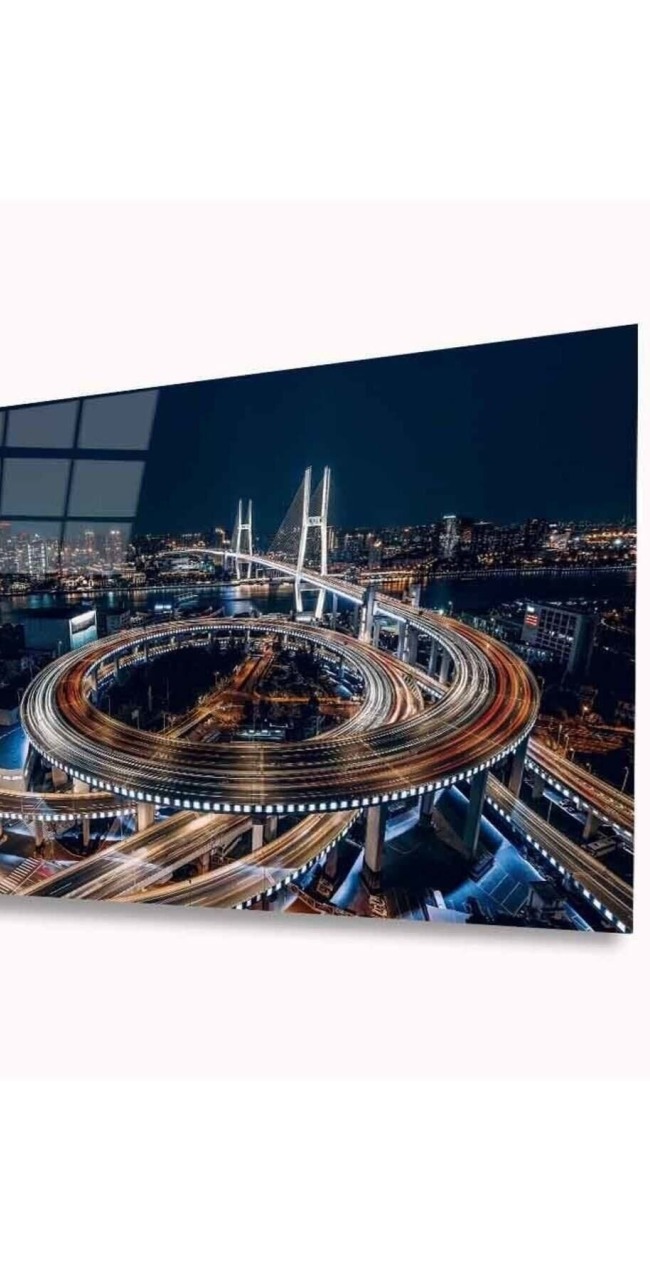 Şehir Manzarası Cam Tablo 4mm Dayanıklı Temperli Cam