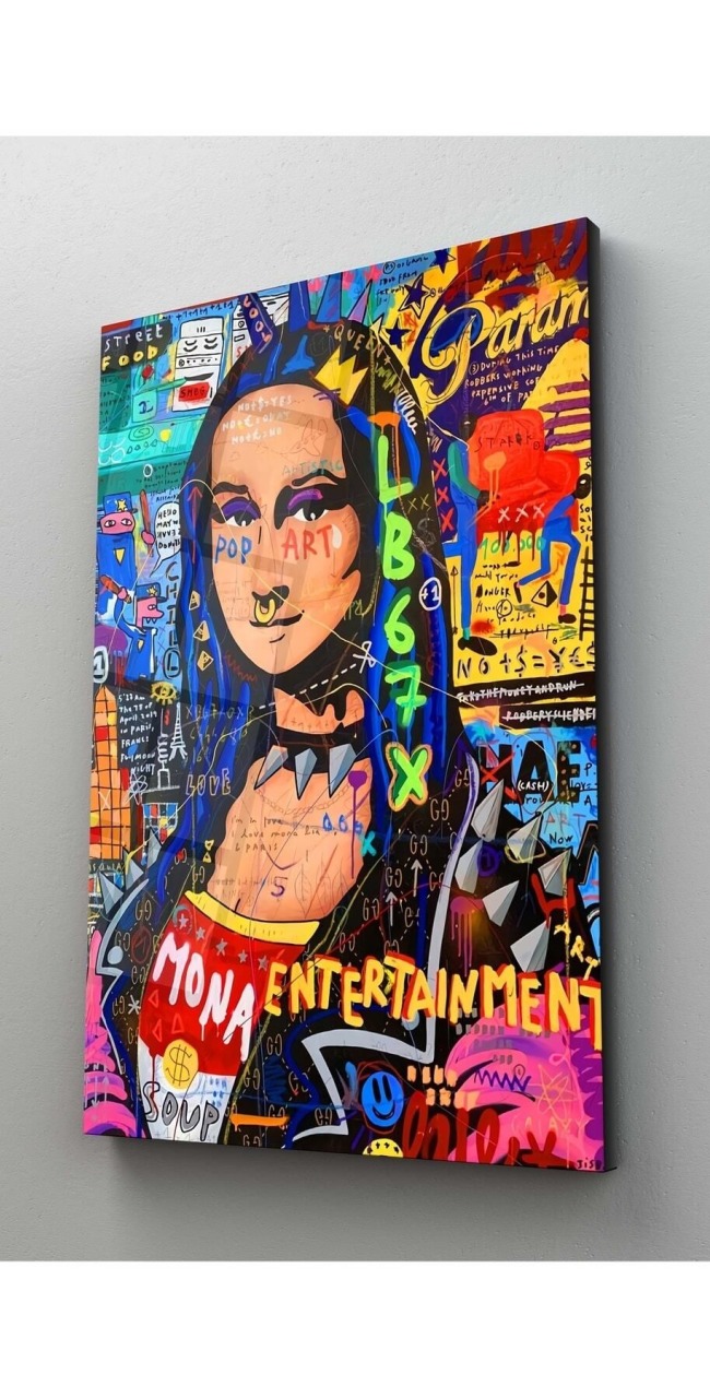 Mona Lisa-renkli Desen Cam Tablo Temperli 4 Mm