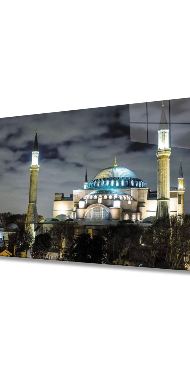 Istanbul Cami Manzara 4mm Dayanıklı Cam Tablo Temperli Cam
