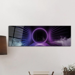 Geometrik Desenler Şık Panorama Cam Tablo, Darbelere Dayanıklı Kırılmaz Temperli