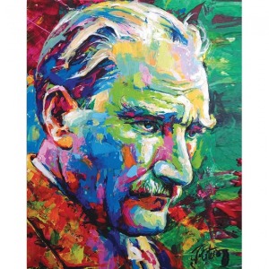  Renkli Atatürk Sayılarla Boyama Seti Kasnaklı  40 x 50