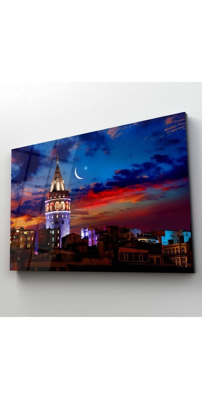 Istanbul Galata Kulesi Manzara Cam Tablo Temperli 4 Mm