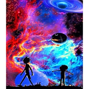  Rick ve Morty Sayılarla Boyama Seti Kasnaklı  40 x 50