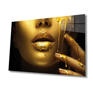 Gold Kadın Cam Tablo
