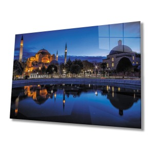 İstanbul Ayasofya Camii Manzara 4mm Dayanıklı Cam Tablo Temperli Cam