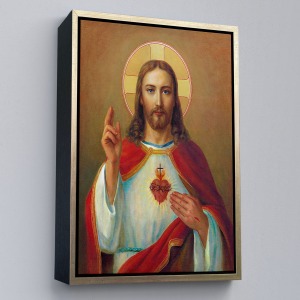 Çerçeveli İsa'Nın En Kutsal Kalbi Tablosu - The Most Sacred Heart Of Jesus-6478