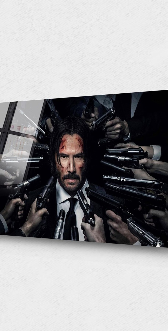 John Wick Cam Tablo, Film Tablo, Aktör Tablo, Duvar Dekor, Büyük Tablo, Cam Duvar Tablo
