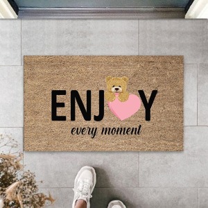 Bej Kapı Önü Paspası Enjoy Ever Moment Ayıcık Desen Ps917