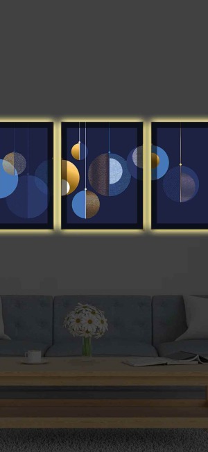 MODERN 3LÜ LED IŞIKLI KANVAS TABLO