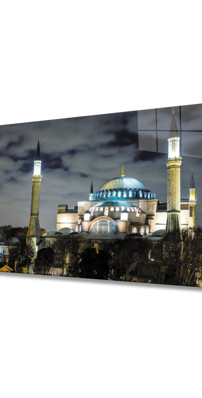 İstanbul Cami Manzara 4mm Dayanıklı Cam Tablo Temperli Cam