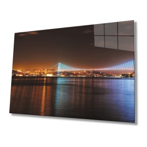 İstanbul Boğazı Manzara 4mm Dayanıklı Cam Tablo Temperli Cam
