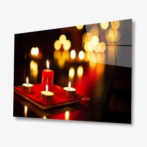 Mum Kandil Cam Tablo 4mm Dayanıklı Temperli Cam