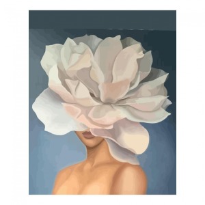  Çiçek Kadın19 Sayılarla Boyama Seti Kasnaklı  40 x 50