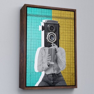Çerçeveli Kamera Kafalı Soyut Kadın Pop Art Tablosu-7872