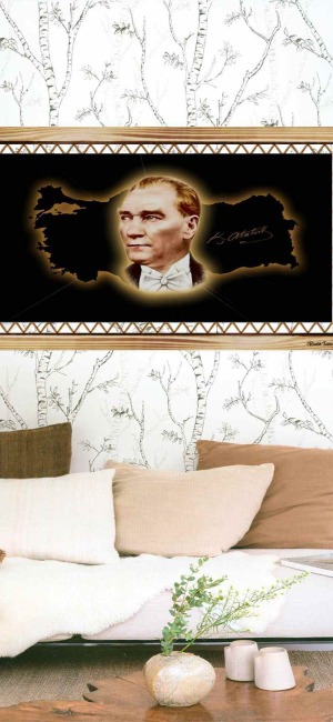 HARİTA VE ATATÜR RUSTİK  TABLO