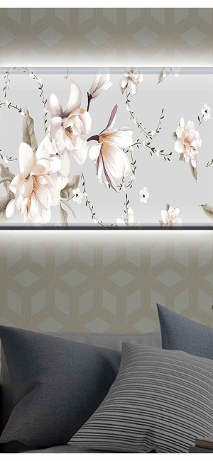 SOFT YAPRAKLAR VE ÇİÇEKLER LEDLİ KANVAS TABLO