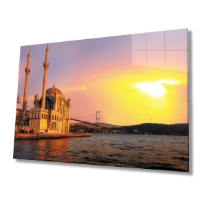 Istanbul Cami Manzara 4mm Dayanıklı Cam Tablo Temperli Cam