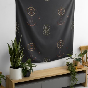 Bohem,Yoga, Meditasyon,Burçlar ve Mandala Temalı,  Duvar Örtüsü 32