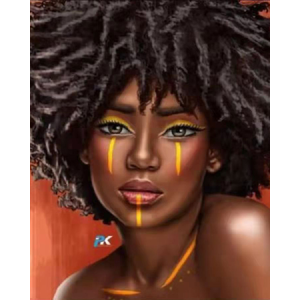  Afrika Stili Sayılarla Boyama Seti Kasnaklı  40 x 50