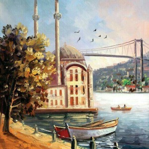  Ortaköyde Nostalji Sayılarla Boyama SetiKasnaklı  40 x 50