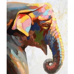  Yaşlı Fil Sayılarla Boyama Seti Kasnaklı  40 x 50