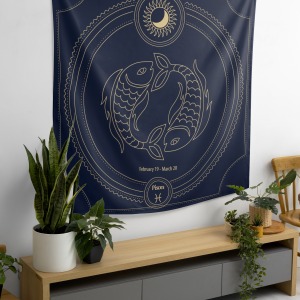 Bohem,Yoga, Meditasyon,Burçlar ve Mandala Temalı,  Duvar Örtüsü 23