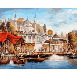  Bir Zamanlar İstanbul Sayılarla Boyama Seti Kasnaklı  40 x 50