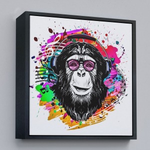 Çerçeveli Dj Maymun Kanvas Tablo-5063