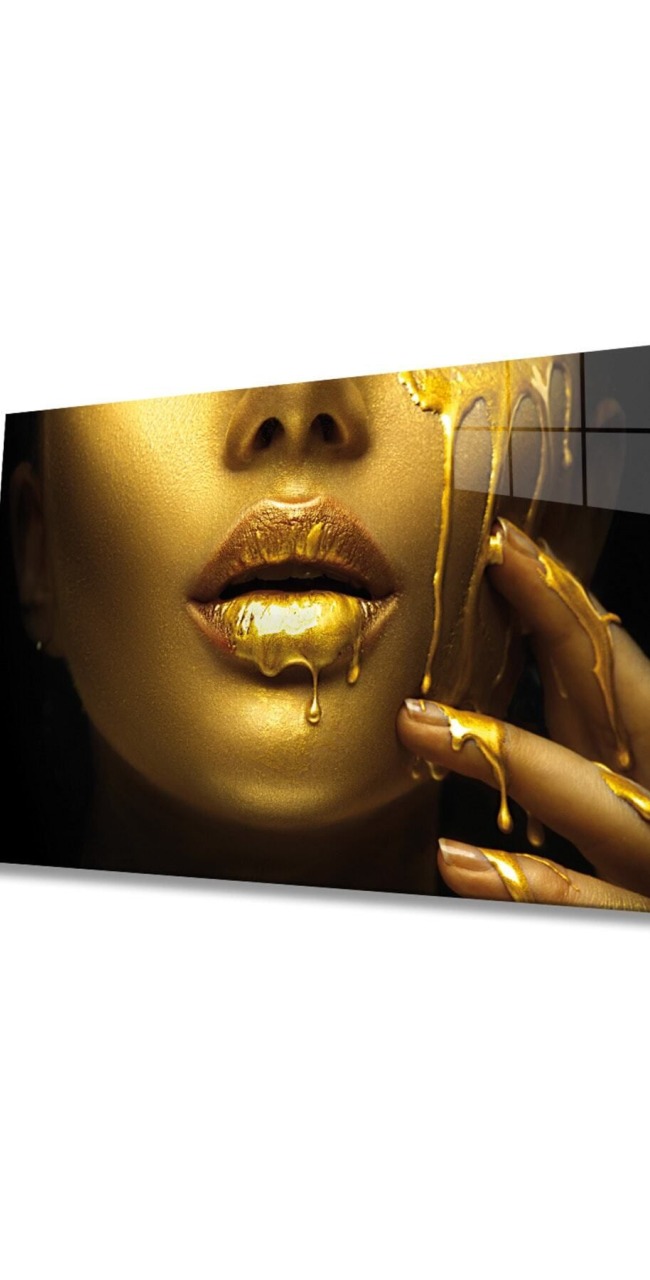 Gold Kadın Cam Tablo