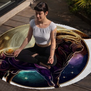 Yoga, Meditasyon,Burçlar ve Mandala Temalı,  Meditasyon Halısı 12