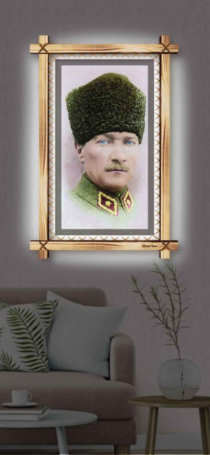 ULU ÖNDER ATATÜRK RUSTİK LEDLİ TABLO