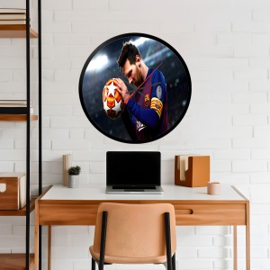 İkonik Spor Fotoğrafları Yuvarlak Kanvas Duvar Saati 84