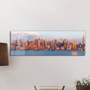 New York Gökdelenleri Panorama Cam Tablo, Darbelere Dayanıklı Kırılmaz Temperli