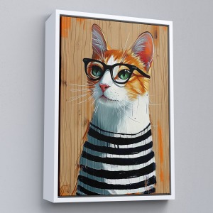 Çerçeveli Cool Kedi Tablo-7644