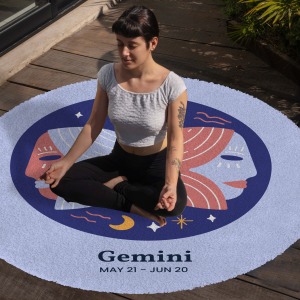 Yoga, Meditasyon,Burçlar ve Mandala Temalı,  Meditasyon Halısı 109