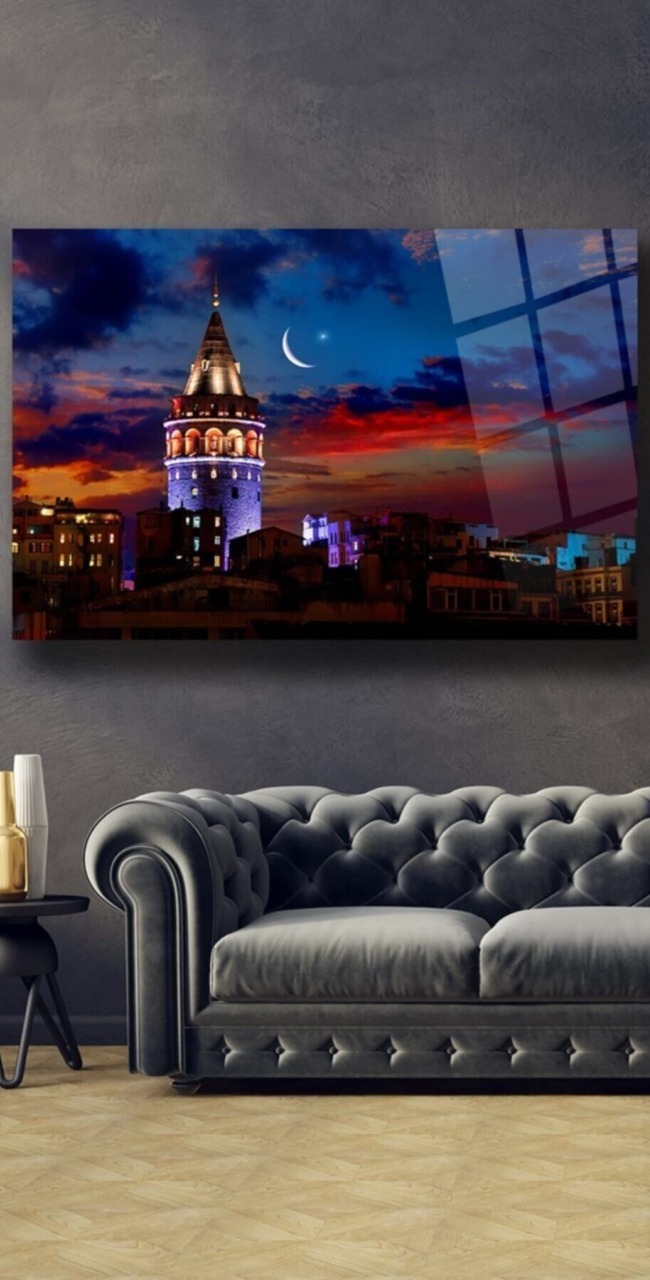 Galata Kulesi Cam Tablo