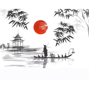  Japon Günlüğü Sayılarla Boyama Seti  Kasnaklı  40 x 50