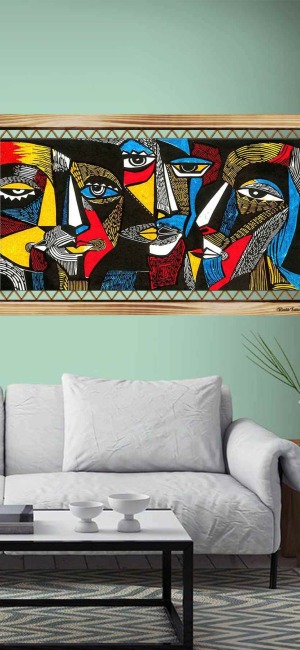 MODERN SANATSAL YÜZLER RUSTİK  TABLO
