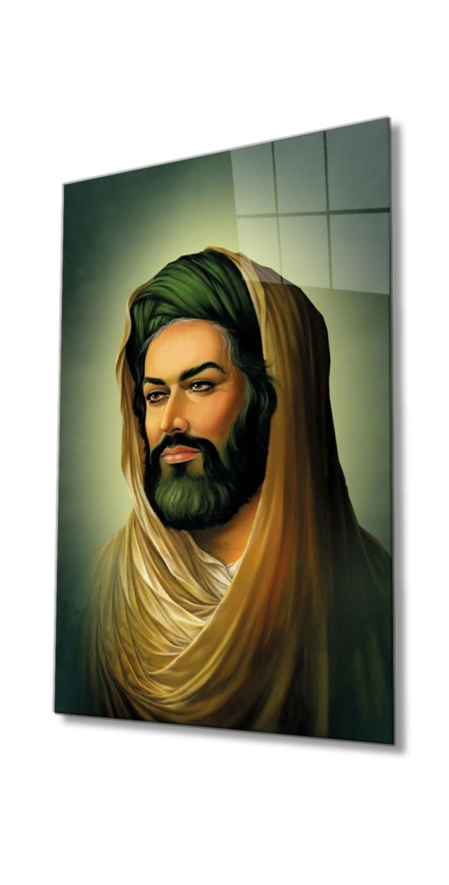 Hz. Ali Dini Islami Cam Tablo Ev Ve Ofis Duvar Dekoru Hediyelik Büyük Tablo Dayanıklı Cam