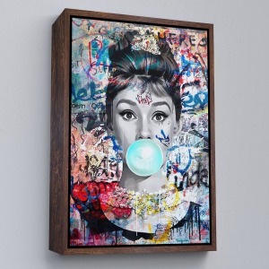 Çerçeveli Audrey Hepburn Graffiti Pop Art Duvar Tablosu-6470