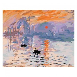  Monet Gün Doğumu Sayılarla Boyama Seti Kasnaklı  40 x 50
