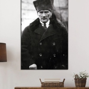 Mustafa Kemal Atatürk Portresi Cam Tablo, Darbelere Dayanıklı Kırılmaz Temperli