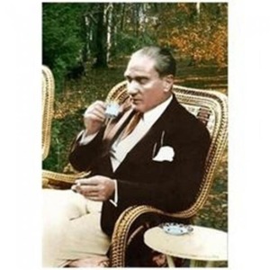  Atatürk Kahve Keyfi Sayılarla Boyama Seti Kasnaklı  40 x 50