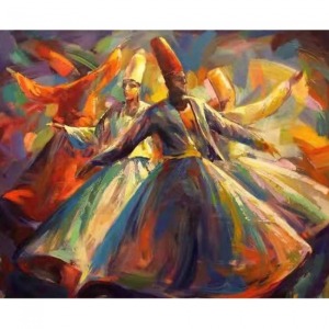  Mevlana 2 Sayılarla Boyama Seti Kasnaklı  40 x 50
